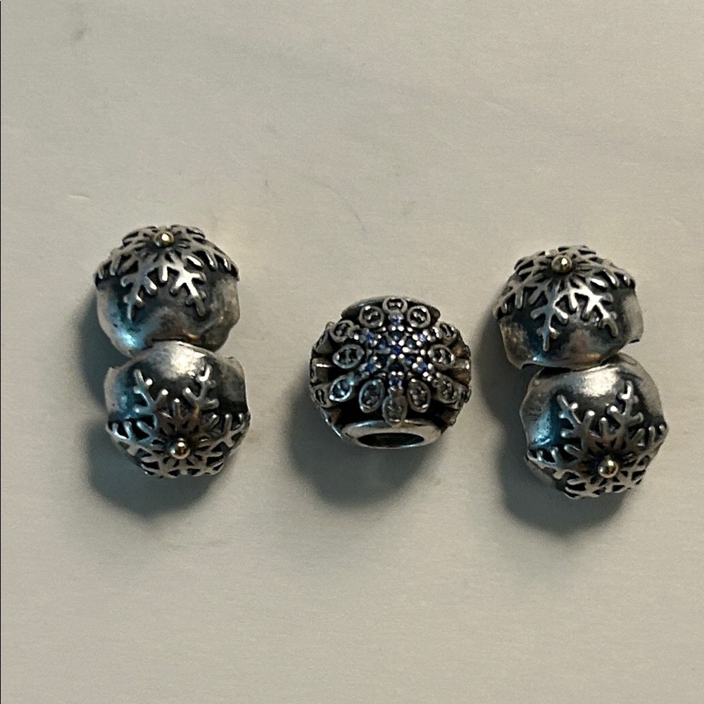 Pandora Silver Snowflake Bracelet Charms